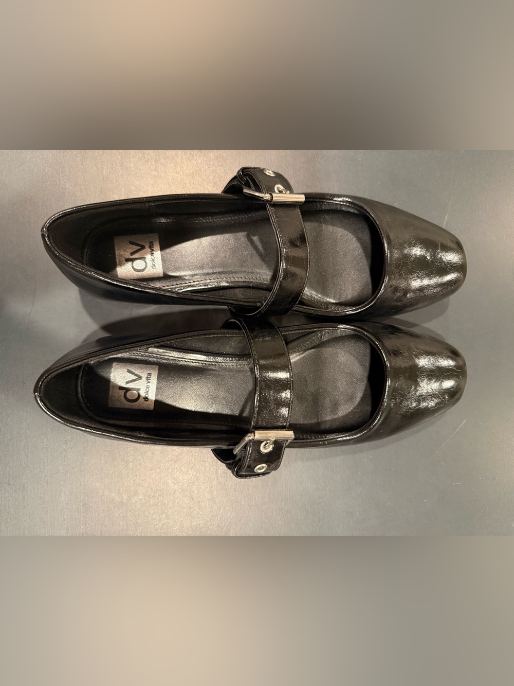 Dolce Vita Black Patent Mary Jane Flats with Buckle Strap
